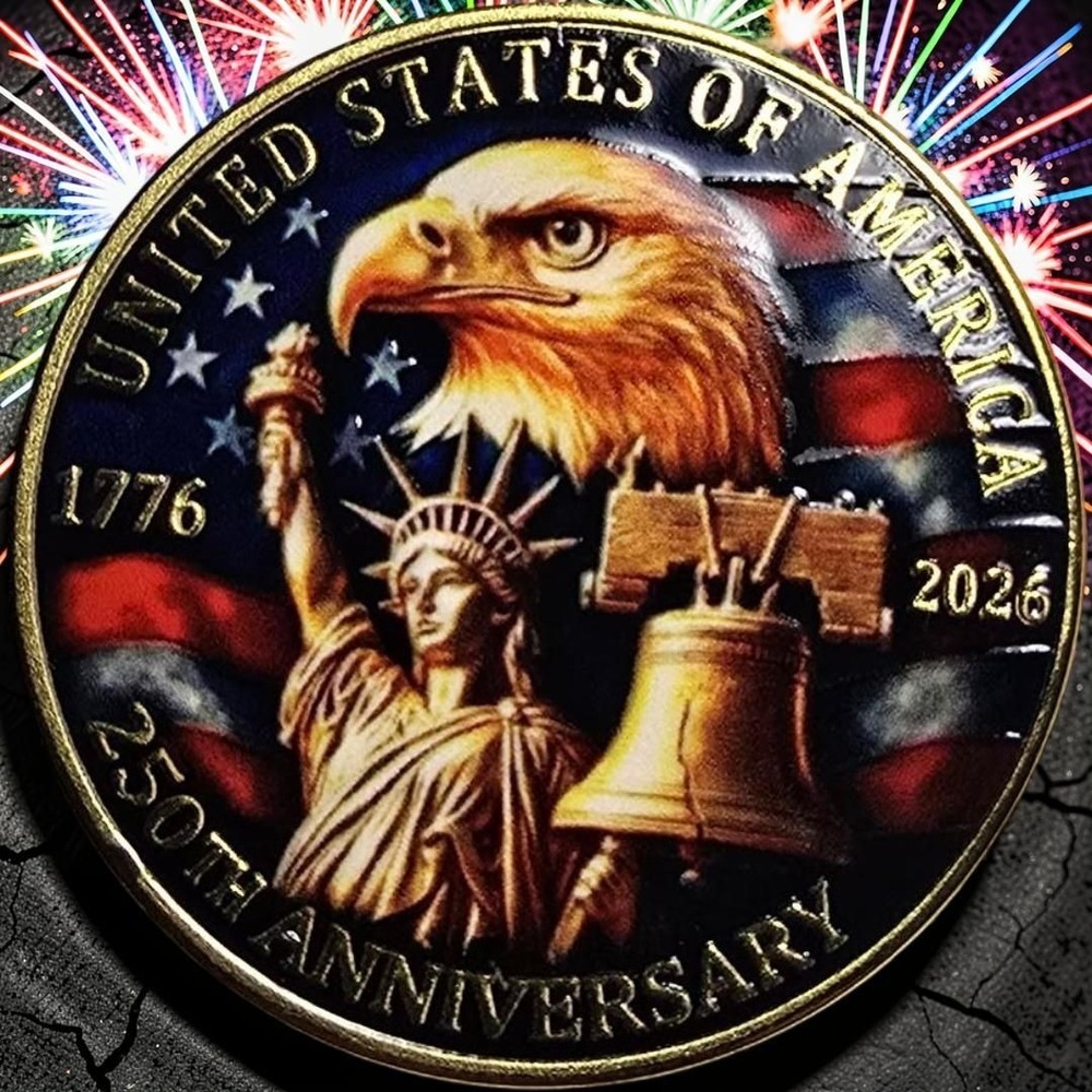 250th United States Anniversary Commemorative Coin 1776-2026 Liberty Bell Eagle - Picture 6 of 8